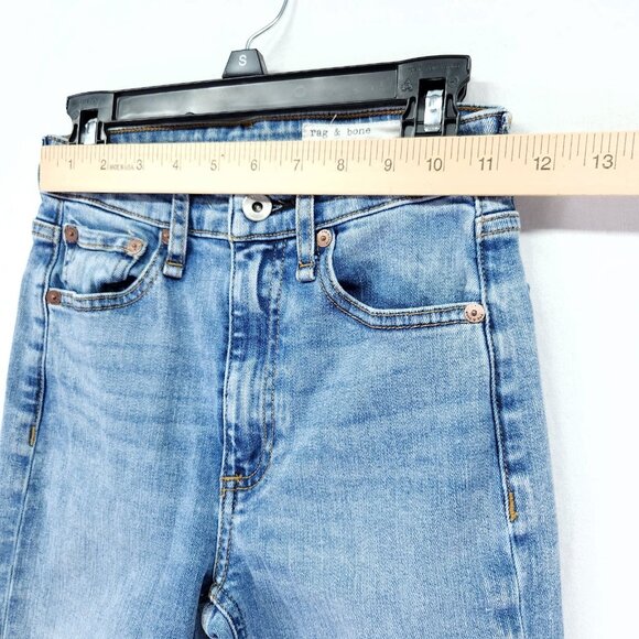 Rag & Bone Distress Skinny Jeans Size 23 Nina High Rise Drop Raw Hem Denim - Picture 3 of 14